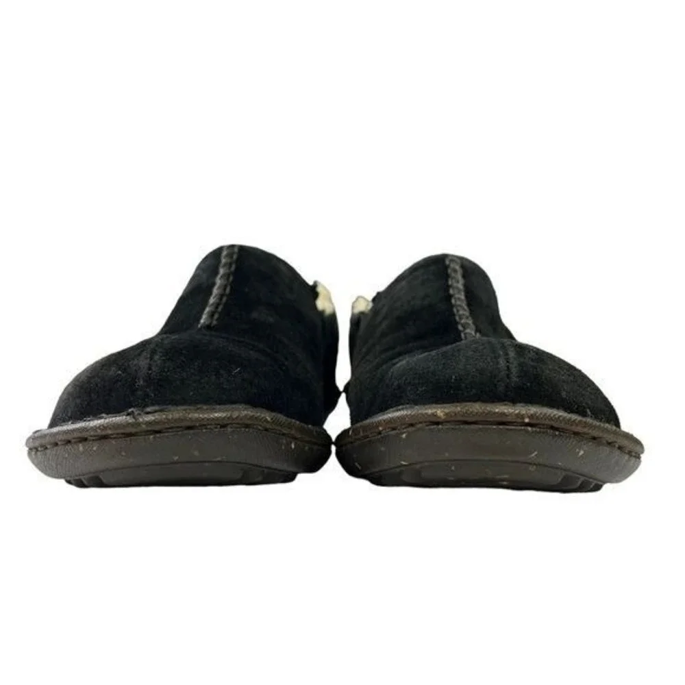 UGG Bettey Black Suede Shearling Clog Slippers Womens 7 Cozy Winter Shoes Warmly